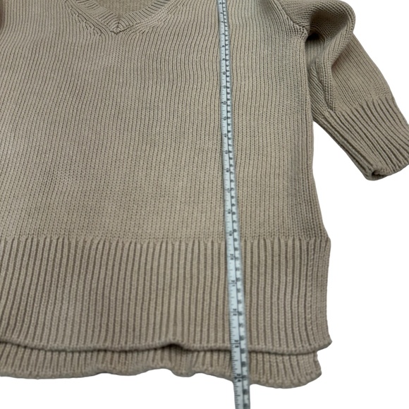 Workshop Republic Beige v-Neck Cotton Boxy Fit Sweater Size S - Picture 7 of 9